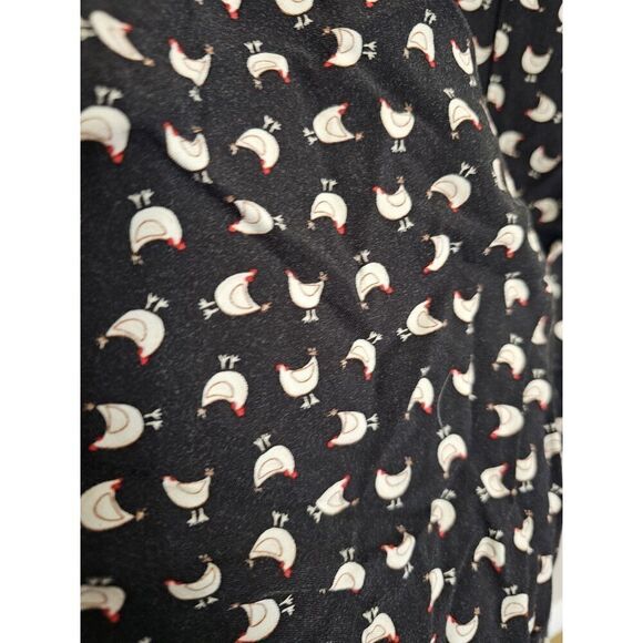Cloth & Portrait Top XL Womens Button Up Chicken Novelty Print Blouse Leghorn - Picture 6 of 6